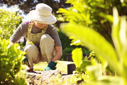 Supervisors reviewing landscaping site safety and housekeeping